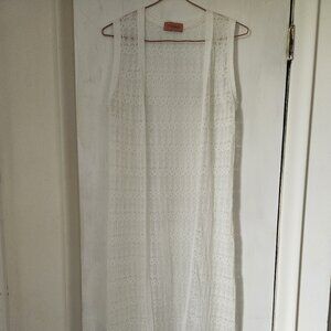 Ci Sono, White and Long, Cover-up Sweater